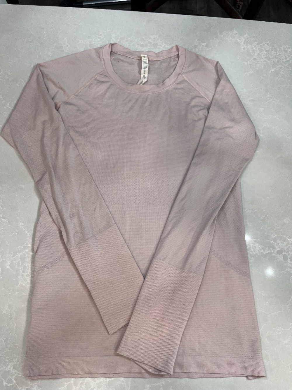 lululemon swiftly pale pink size 12 longsleeve athletic shirt